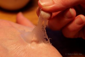 pealing dried glue of my skin