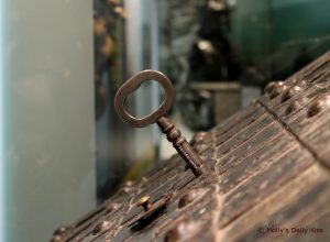 Old key in chest