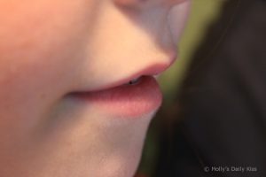 macro shot of my daughters mouth