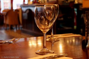 Empty wine glasses