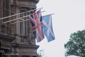 Union Jack & Scotish Flag flying side by side