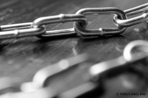 macro shot of chains