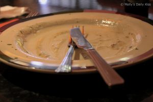 Empty plate at the end of a meal