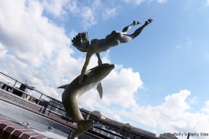 Girl With Dolphin by David Wynne