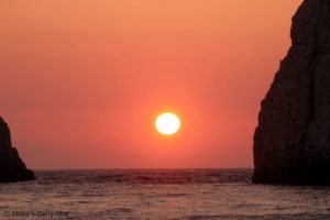 redsunsetwm Red sunset over the sea in Greece