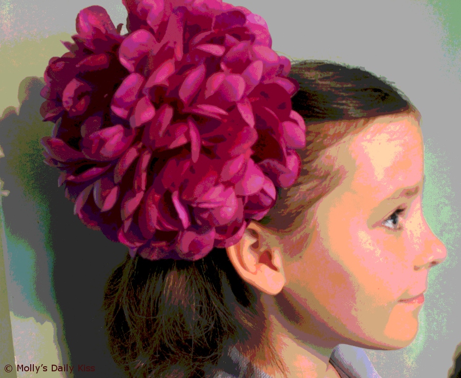 Young girl with flower in hair