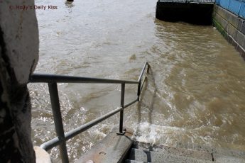 Steps down into the river Thames