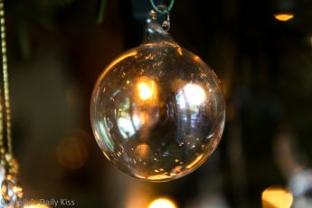 Macro shot of a Christmas glass bauble