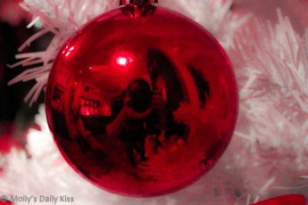 My reflection in red bauble