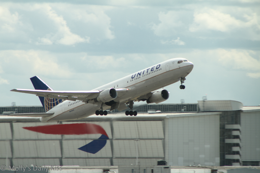United Airways jet taking off at Heathrow