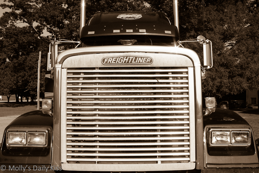 Front end of large American truck