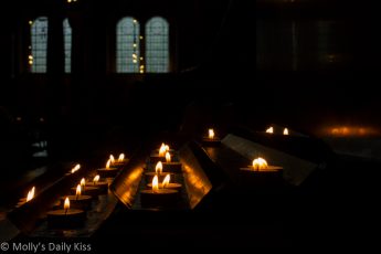 Candles in Cathlic church