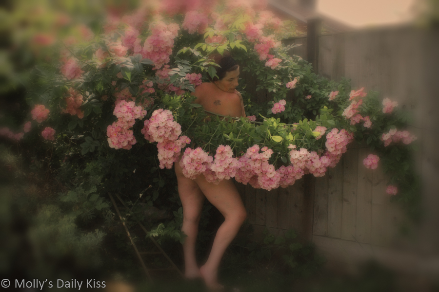 Molly in her Rose garden
