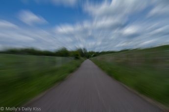Motion blur along footpath