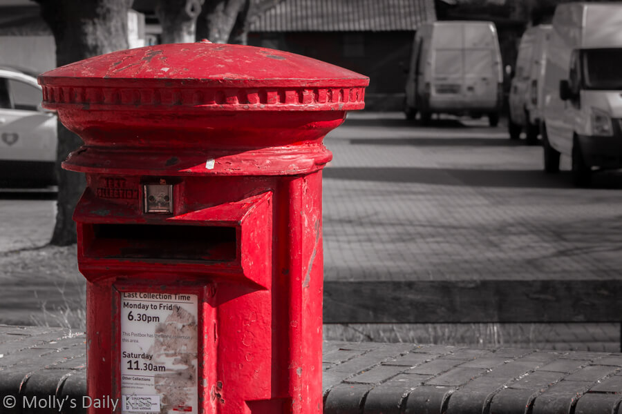 Red mailbox in England