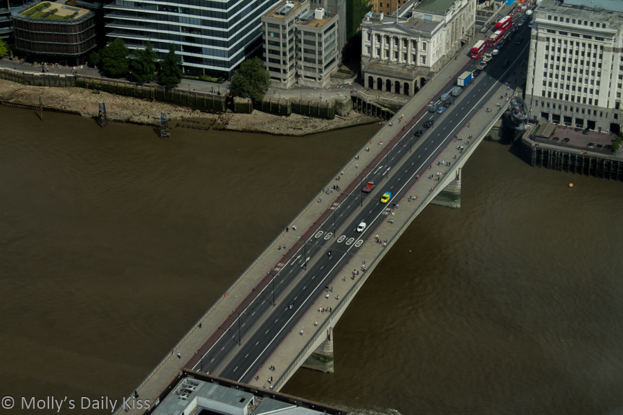 Looking down on London Bridge from the Shard