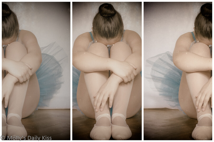 Girl ballet dances triptych