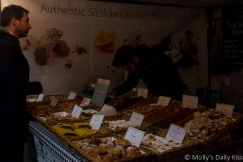 Italian cannoli market stall Kings Cross London
