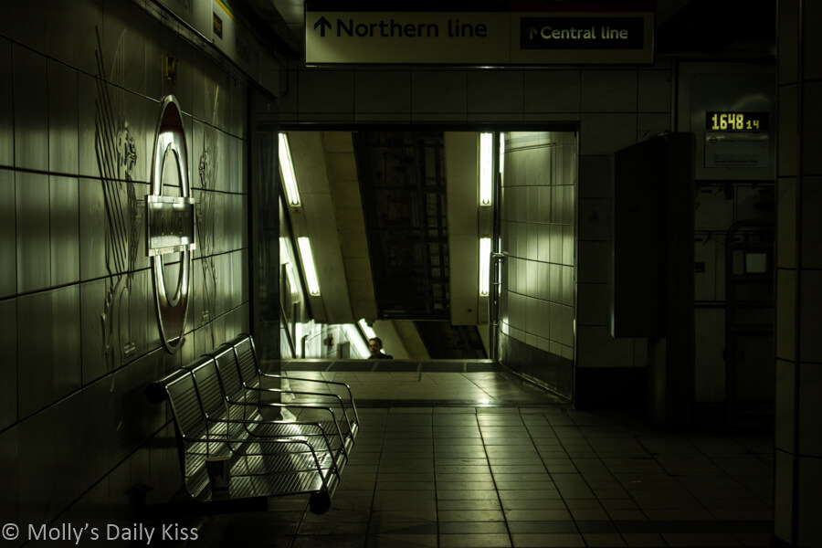 London underground platform Bank station