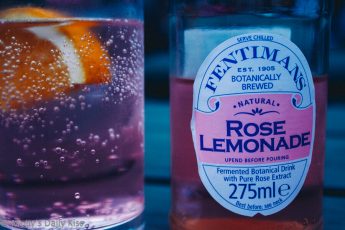 Rose lemonade in glass