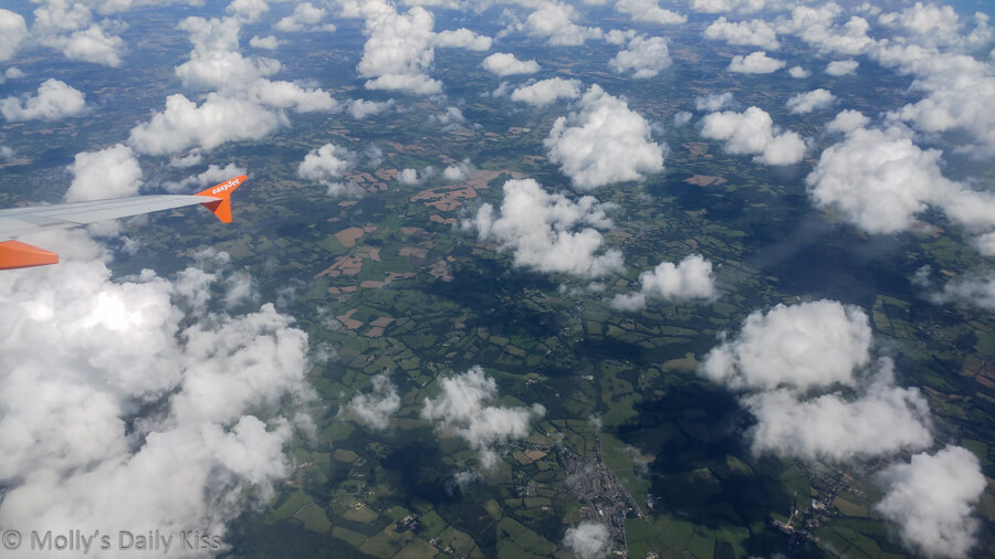 view from Easyjet flight coming into land at Gatwick