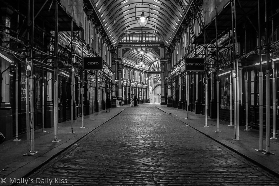 Leanenhall Market in black and white
