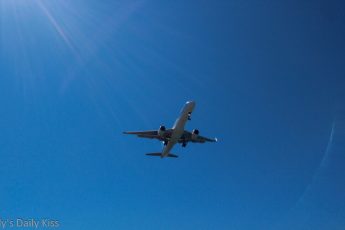 plane against blue skyward