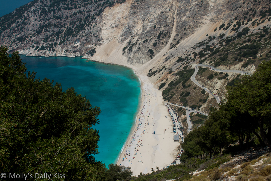 Looking on Mrytos beach Kefalonia is a very remote spot
