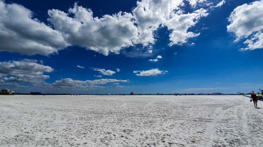 Clouds and blue sky above Siesta Key beach