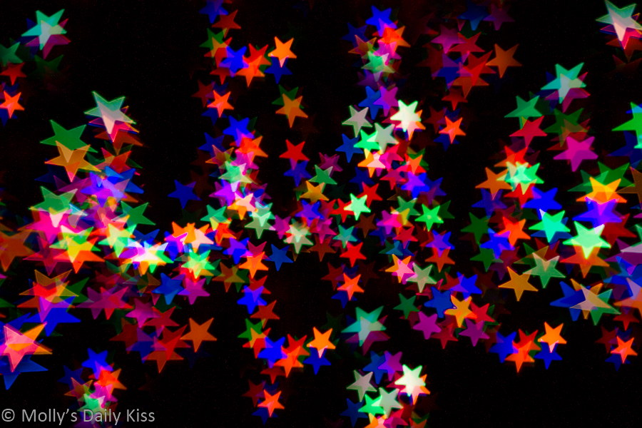 Colour bokeh star lights