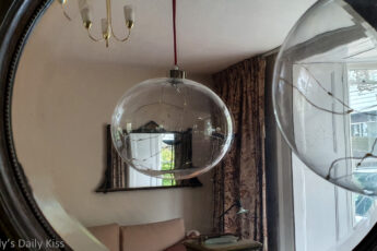 glass ball reflected in mirror